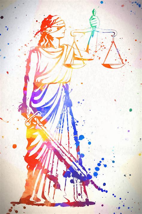 Colorful Lady Justice Painting by Dan Sproul