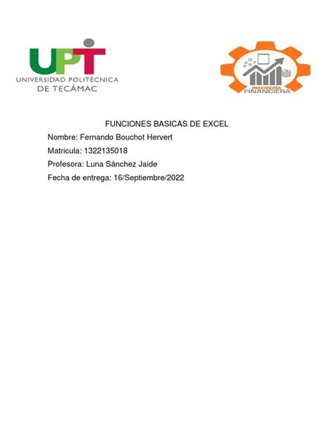 Funciones de Excel | PDF | Función (Matemáticas) | Microsoft Excel 