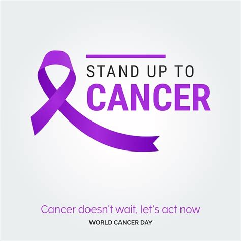 Premium Vector | Stand up to cancer ribbon typography cancer doesn't ...