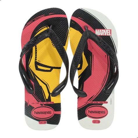 Chinelo Havaianas Top Marvel Logomania Branco Melshoes