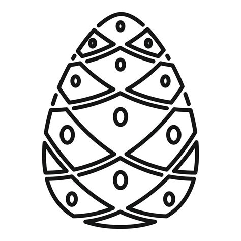 Cedar Pine Cone Icon Outline Style Vector Art At Vecteezy