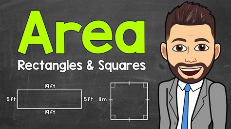 How To Find The Area Of Rectangles And Squares Math With Mr J Youtube