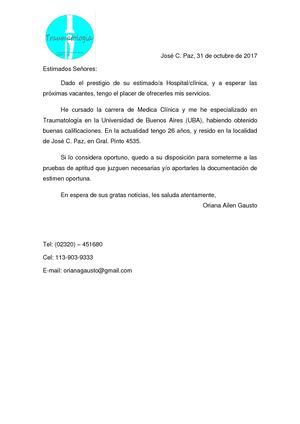 Calam O Carta De Solicitando Entrevista De Trabajo Tp Pdf