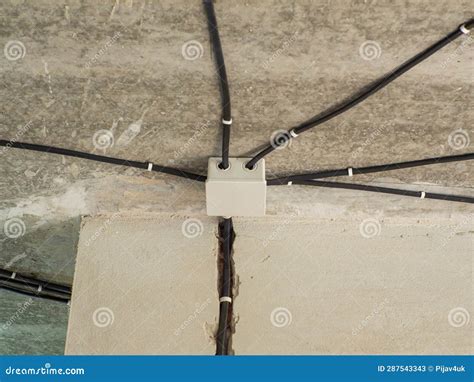 White Plastic Electric Junction Box with Conduits Install in House ...