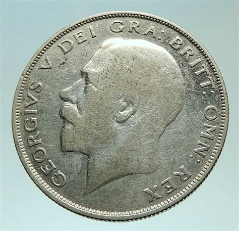 1924 Great Britain United Kingdom Uk King George V Silver Half Crown