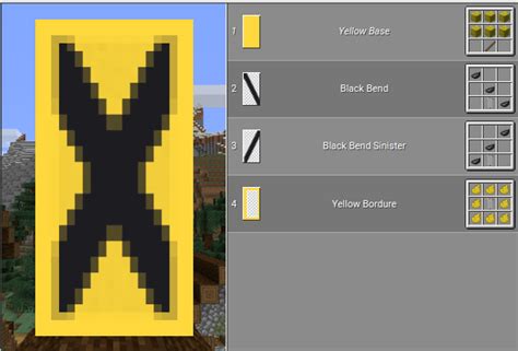 Minecraft Banner Patterns - Black on Yellow