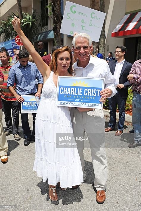 Charlie Crist And His Wife Carole Rome Arrive As He Opens A Campaign