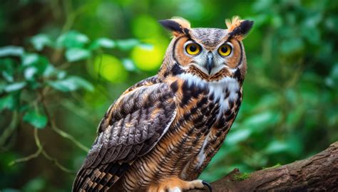 Bird Photos Great Horned Owl Sitting On Tree Branch