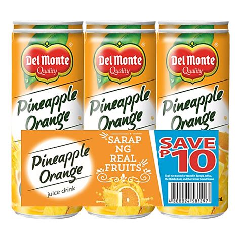 Del Monte Juice Pine Orange 220ml X 6s Juices Walter Mart