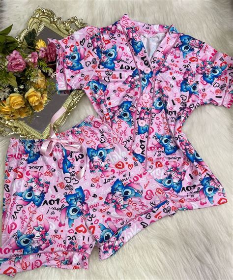 Pijama Americano Sued Manga Rosinha Cora O Imp Rio Lingerie