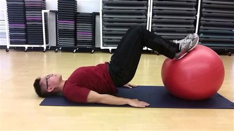 Hip Raise W Feet On Swiss Ball Youtube