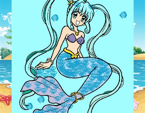 Dibujo De Sirena Con Perlas Pintado Por En Dibujos Net El D A