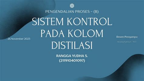 Sistem Kontrol Kolom Distilasi Pengendalian Proses Rangga Yudha