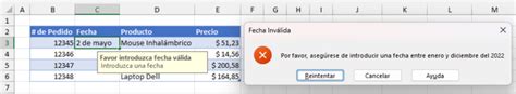 Validación de Datos Formato Fecha Hora en Excel y Google Sheets