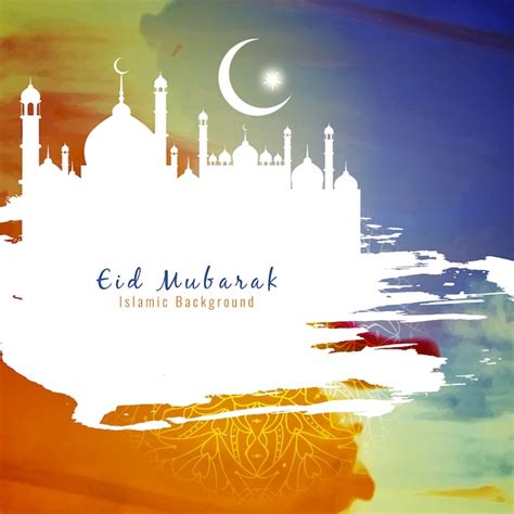 Free Vector Abstract Colorful Eid Mubarak Background Design