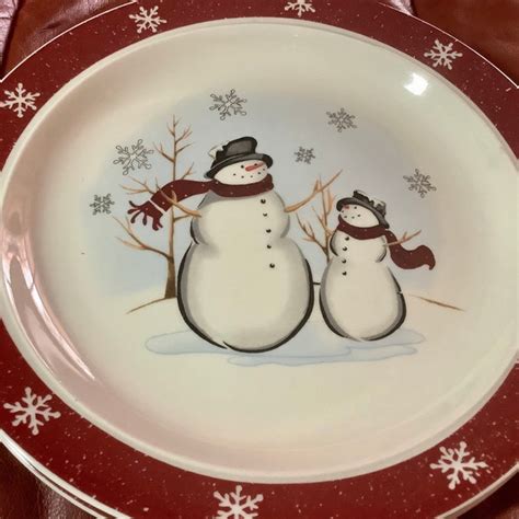 Royal Seasons Stoneware Dinner Snowman Etsy