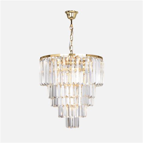 Lampa wisząca glamour złota AMEDEO 48 cm Agata