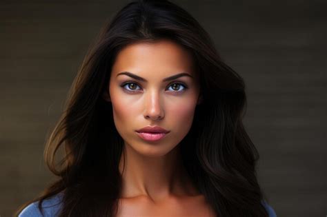 Premium Photo Stunning Brunette Model Exudes Confidence