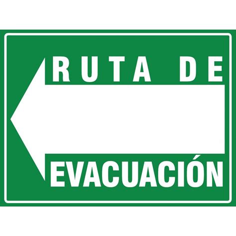 Letrero En Estireno Calibre De X Cms Ruta De Evacuacion