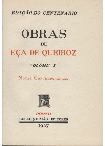 Sebo do Messias Livro Notas Contemporâneas Obras de Eça de Queiroz