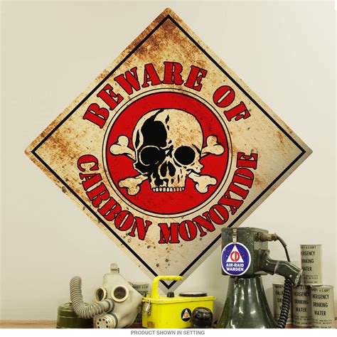 Beware Carbon Monoxide Skull Wall Decal Retro Planet