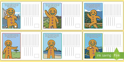 Free Gingerbread Man Postcards Teacher Made Twinkl