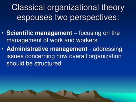 PPT Classical Organizational Theory PowerPoint Presentation Free