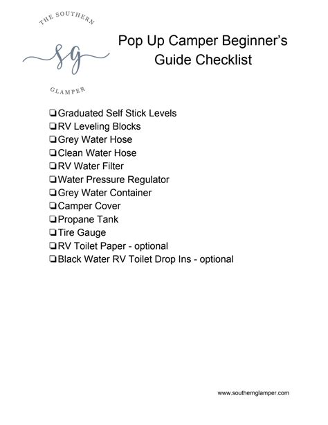 Pop Up Camper Beginners Checklist.pdf - Google Drive Rv Leveling Blocks ...