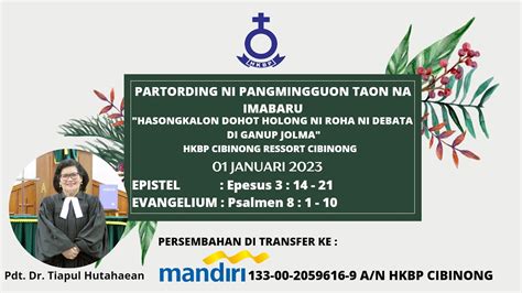 Parmingguon Taon Na Imbaru Hkbp Cibinong Ressort Cibinong Januari