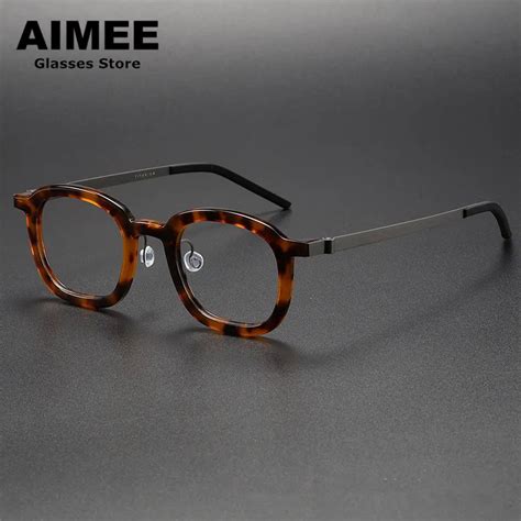 Denmark Brand Square Titanium Acetate Glasses Frame Men Women