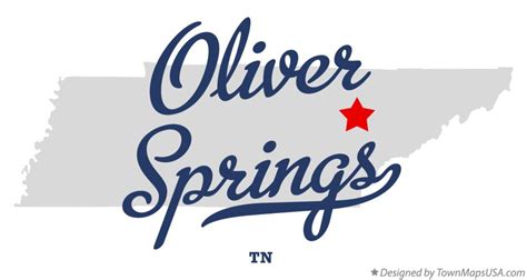 Map of Oliver Springs, TN, Tennessee