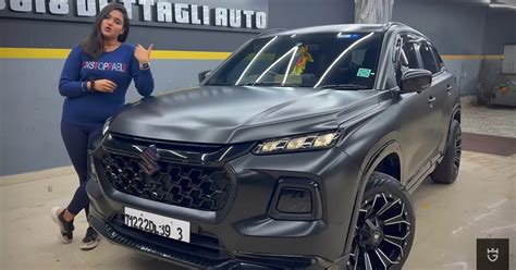 Maruti Suzuki Grand Vitara Wrapped In Satin Black Looks Hot Video