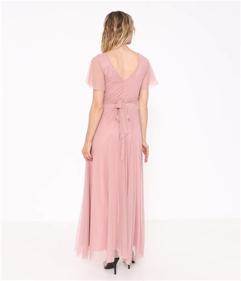 Robe Longue En Tulle Rose Edji