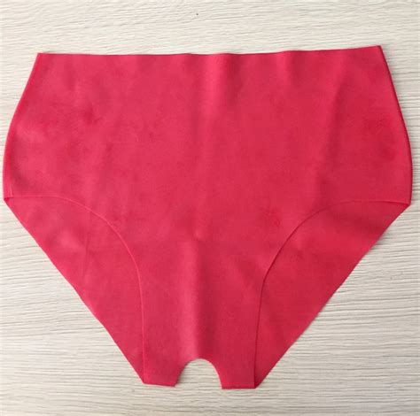 Mould Seamless Sexy Woman Erotic Red Latex Lingerie Panties Open Crotch Panties Briefs