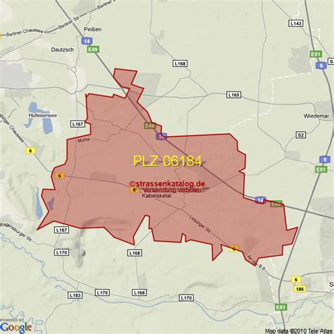 Postleitzahlgebiet 06184 - PLZ