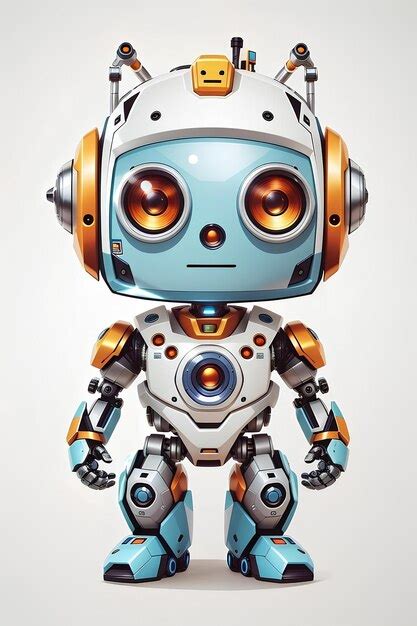 Premium AI Image | 3d drawing of a cute version robot