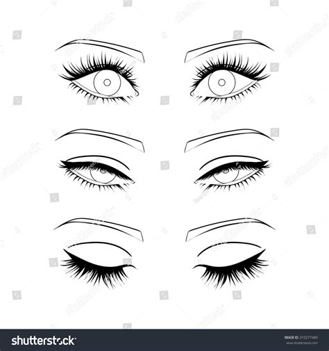 Female Eyes Outline Stock Vector 310277489 - Shutterstock