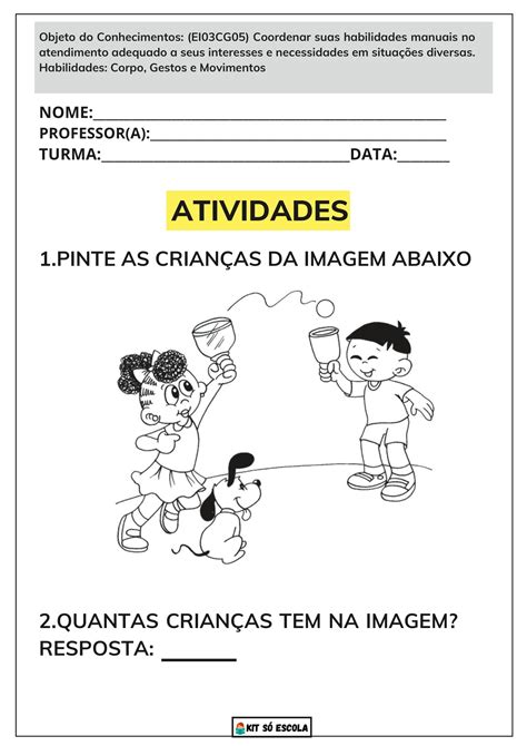 Atividades Dia Das Crian As Bncc Educa O Infantil S Escola