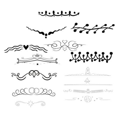 Premium Vector Hand Drawn Ornament Divider Set Design