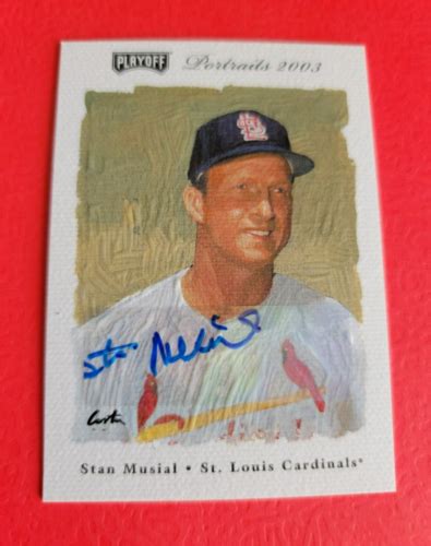 Stan Musial Certified Authentic Autograph Card Playoff Portraits