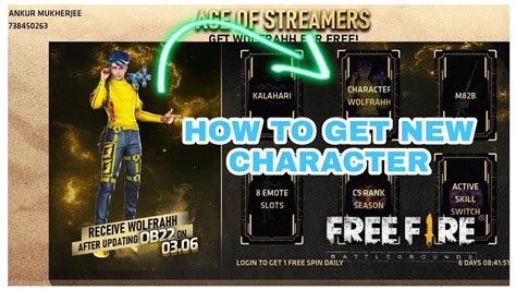 How To Get Wolfrahh Character In Freefire New Age Of Streamers Event