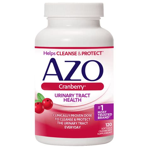 Azo Cranberry Softgels Urinary Tract Health Helps Cleanse And Protect