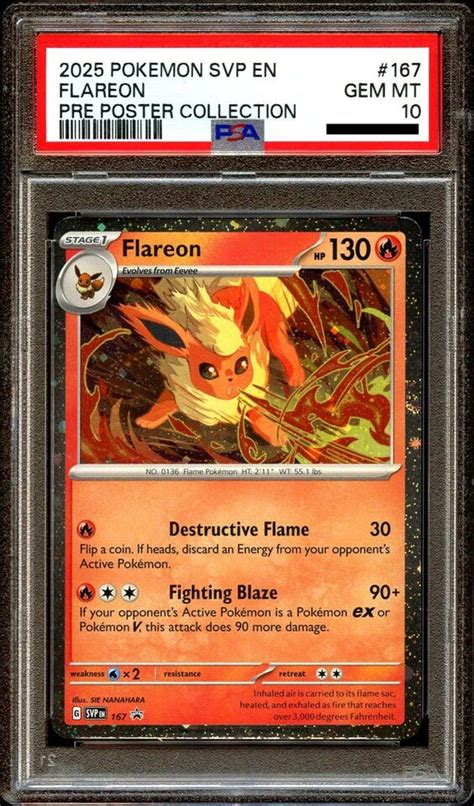 PSA 10 GEM MINT Flareon SVP167 COSMOS HOLO PROMO SVP 167 Pokemon Card