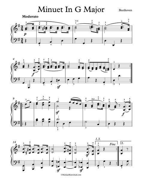 Allegretto Minuet In G Major Easy Piano Sheet Music Ebook By Jeremiah