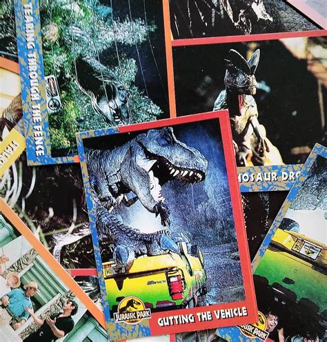 5x Jurassic Park Topps Trading Cards 1993 Etsy