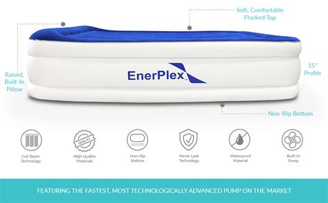 EnerPlex Luxury Queen Air Mattress With Built In Pump Pillow Top Airbed