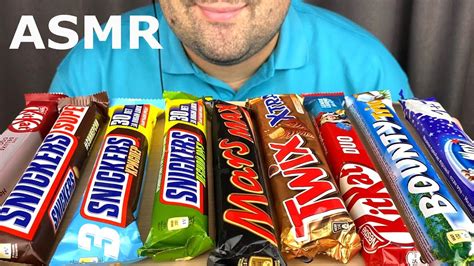 Asmr Chocolate Candy Bars Snickers Kitkat Mars Twix Bounty And Milky