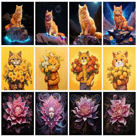 Ruopoty 5d DIY Diamant Malerei Tier Katze Volle Quadratische Runde