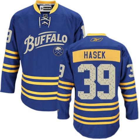 Men's Buffalo Sabres Dominik Hasek Reebok Premier Third Jersey - Royal Blue