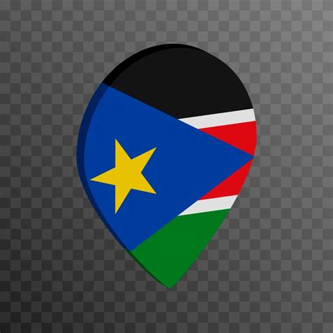 Premium Vector Map Pointer With South Sudan Flag Vector Illustration